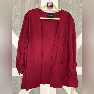 127. NWT Bloomchic Maroon open front jacket/blazer 18/20